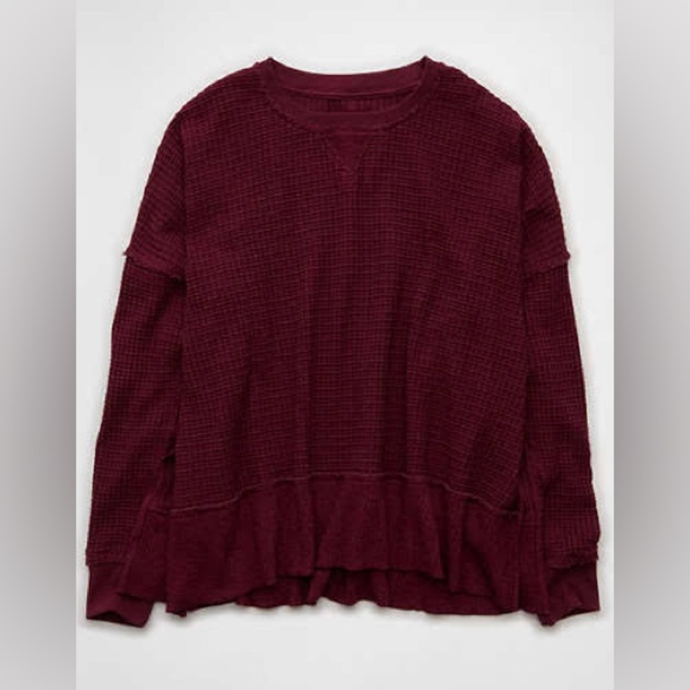 American Eagle Outfitters big hug crew neck waffle sweatshirt - Picture 3 of 4